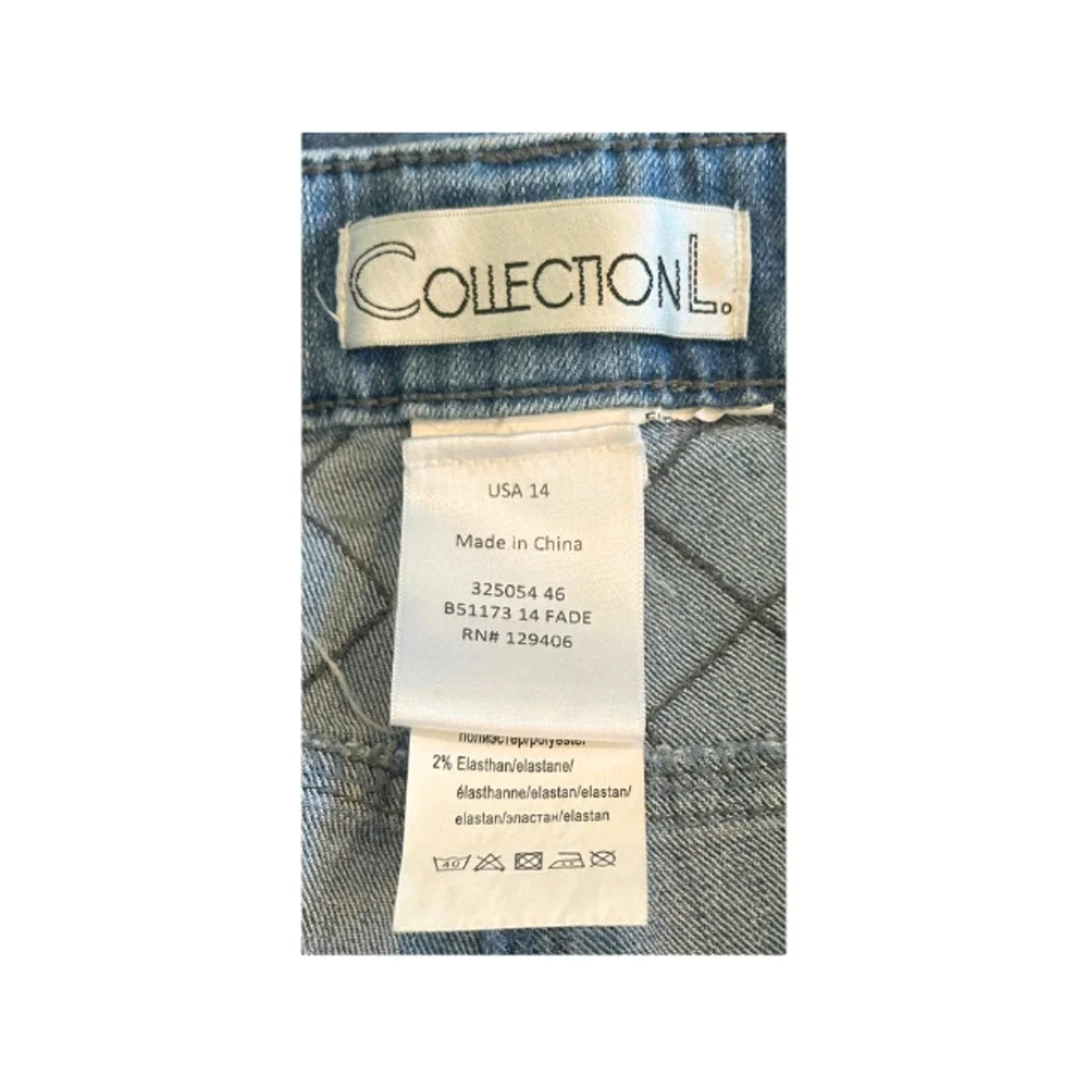 Collection L High Rise Straight Blue Denim Jeans Women’s 14